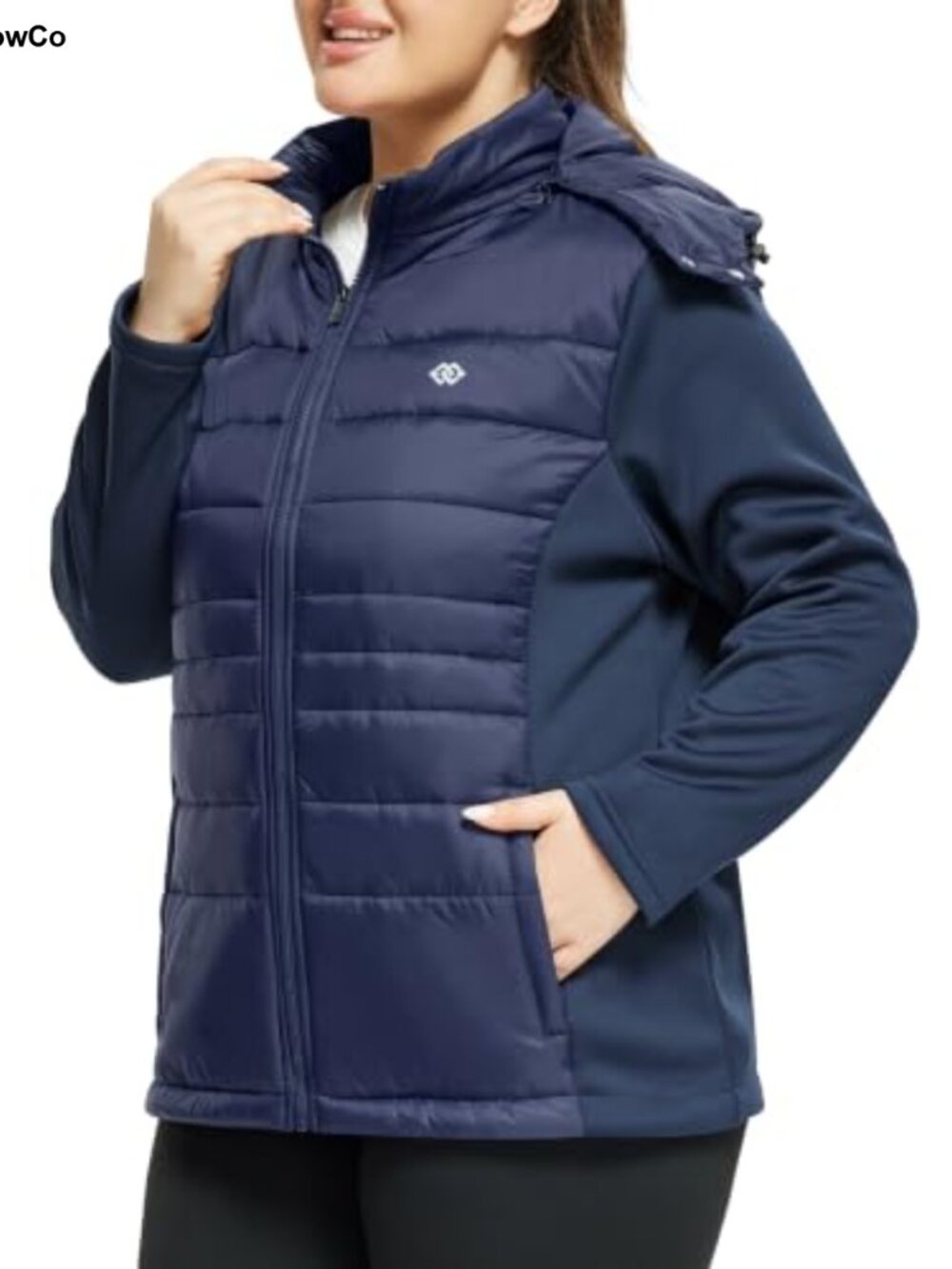 Plus Size Lightweight Puffer Jacket Fleece Lined Running Jacket